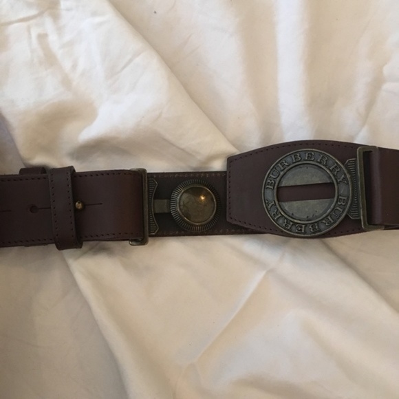 BURBERRY BROWN LEATHER BELT - Picture 3 of 4
